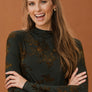 Long Sleeve Mock Neck Velvet Top