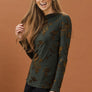 Long Sleeve Mock Neck Velvet Top