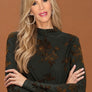 Long Sleeve Mock Neck Velvet Top