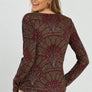 Long Sleeve Round Neck Burn Out Velvet Top