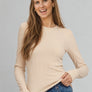 Long Sleeve Brushed Rib Knit Top
