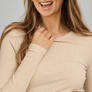 Long Sleeve Brushed Rib Knit Top