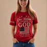 Short Sleeve One Nation Womens Front Print Red