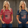 Short Sleeve One Nation Womens Front Print Red