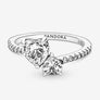 Pandora - Double Heart Sparkling Ring