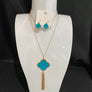 Fashion Jewelry: Epoxy Clover Tassel Necklace