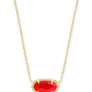 Kendra Scott - Elisa short pendant necklace gold red illusion
