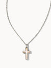 Kendra Scott - Cross Pendant Necklace - Rhodium White Opal