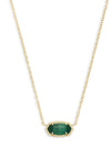 Kendra Scott - Elisa Short Pendant Necklace - Gold Emerald Cats Eye