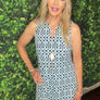 Lulu B - Open Cut Dress - Geometric Blues