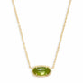Kendra Scott - Elisa Gold Pendant Necklace in Peridot Illusion