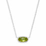 Kendra Scott - Elisa Silver Pendant Necklace in Peridot Illusion