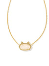 Kendra Scott - Elisa cat pendant necklace gold iridescent drusy
