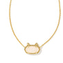 Kendra Scott - Elisa cat pendant necklace gold iridescent drusy
