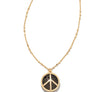 Kendra Scott - Peace Pendant Necklace Gold Golden Obsidian
