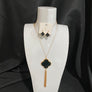 Fashion Jewelry: Epoxy Clover Tassel Necklace