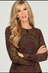 Long Sleeve Round Neck Burn Out Velvet Top