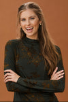 Long Sleeve Mock Neck Velvet Top