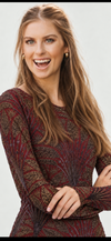 Long Sleeve Round Neck Burn Out Velvet Top