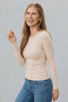 Long Sleeve Brushed Rib Knit Top