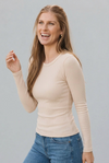Long Sleeve Brushed Rib Knit Top