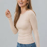 Long Sleeve Brushed Rib Knit Top