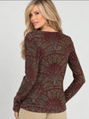 Long Sleeve Round Neck Burn Out Velvet Top