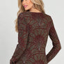 Long Sleeve Round Neck Burn Out Velvet Top