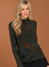 Long Sleeve Mock Neck Velvet Top