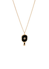 Black and Gold Pickleball Pendant Necklace