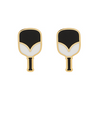 Black and White Enamel Pickleball Paddle Stud Earrings – Sporty Chic Pickleball Jewelry for Women