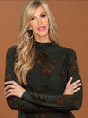 Long Sleeve Mock Neck Velvet Top