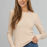 Long Sleeve Brushed Rib Knit Top