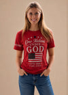 Short Sleeve One Nation Womens Front Print Red