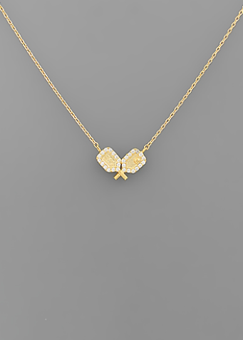 Gold Pickleball Necklace – Dainty Pickleball Paddle Pendant Jewelry for Women