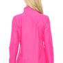 Women's Hot Pink Performance Zip Up Jacket with Gold Zipper – Lightweight Athletic Layer