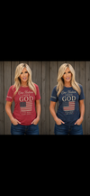 Short Sleeve One Nation Womens Front Print Red