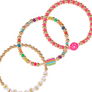 Layered Pickleball Bracelet in Pink/Gold, and Multicolor/Gold