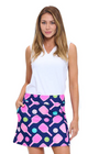 Navy Pickleball Paddle Print Skort – Women’s Performance Athletic Skirt