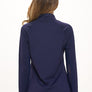 Women's Navy Performance Jacket with Gold Zipper – Lightweight Athletic Layer
