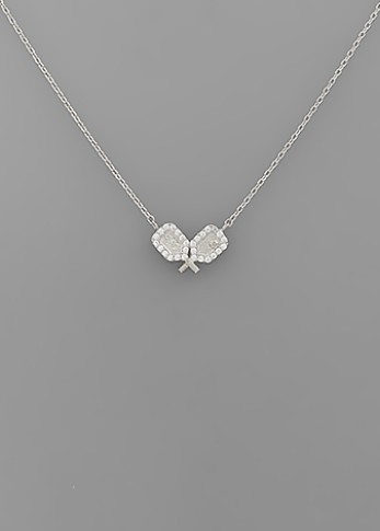 Silver Pickleball Necklace – Dainty Pickleball Paddle Pendant Jewelry for Women