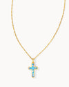 Kendra Scott - Cross Pendant Necklace - Gold Periwinkle Opal