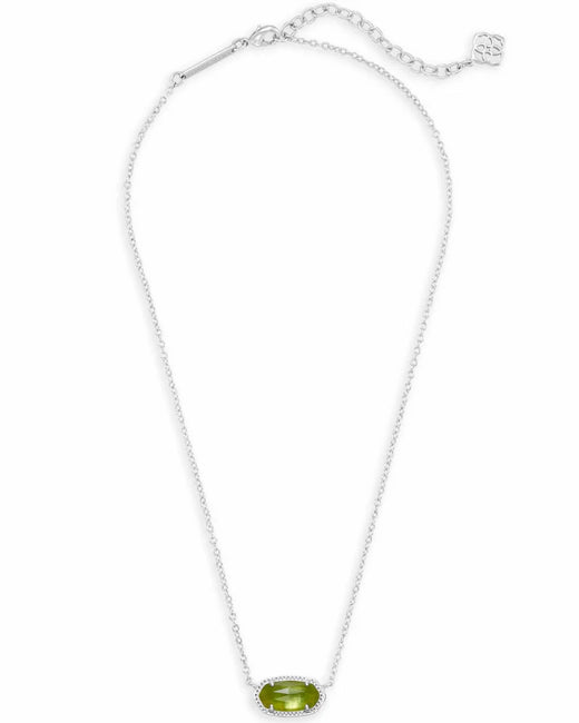 Kendra Scott - Elisa Silver Pendant Necklace in Peridot Illusion