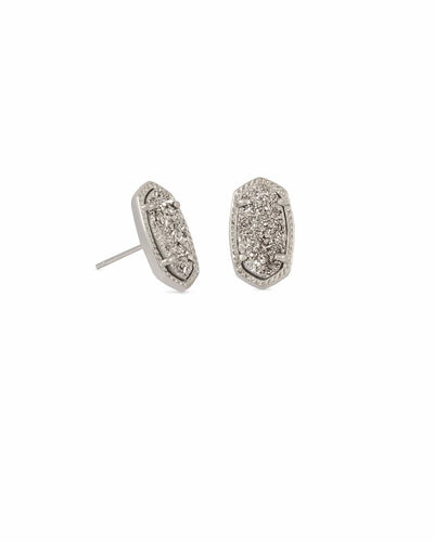 Kendra Scott - Ellie Silver Stud Earrings in Platinum Drusy