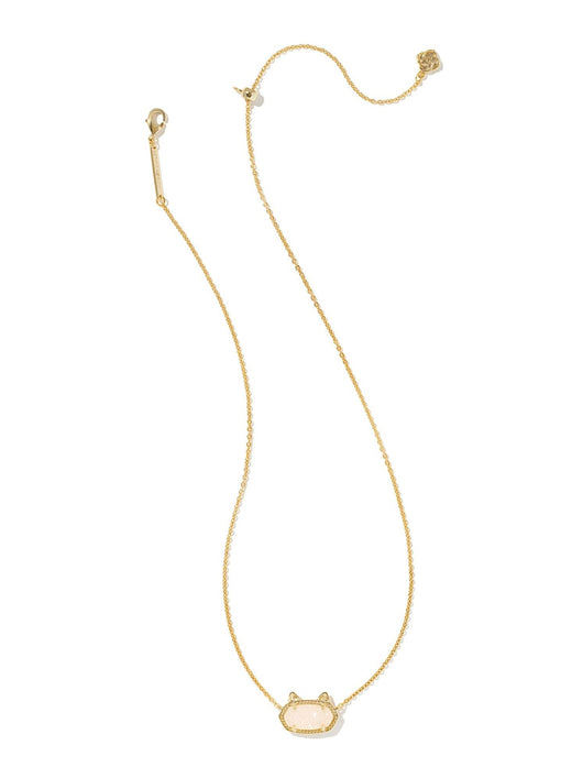 Kendra Scott - Elisa cat pendant necklace gold iridescent drusy
