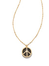 Kendra Scott - Peace Pendant Necklace Gold Golden Obsidian