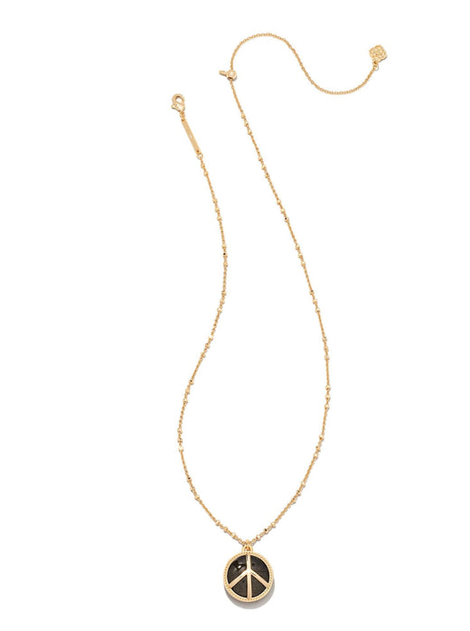 Kendra Scott - Peace Pendant Necklace Gold Golden Obsidian
